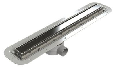 IMPEY AQUA-DEC LINEAR DRAIN 1, 3 & 4 - 800mm 'BLACK METALLIC GLASS INSERT' with HORIZONTAL OUTLET, LNR80BMG/H IMPEY AQUA-DEC LINEAR DRAIN 1, 3 & 4 - 800mm 'BLACK METALLIC GLASS INSERT' with HORIZONTAL OUTLET, LNR80BMG/H